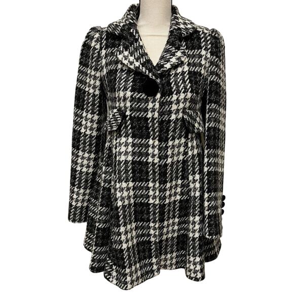 Laundry by Design Jackets & Blazers - Laundry by Design Houndstooth Pea Coat Wool Blend Velvet Button Size 10